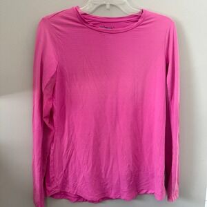IBKUL Long Sleeve Sun Shirt Women's Medium‎ Pink Mesh Panels Crew Performance